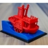 Old paddle-wheel steamboat with display stand image