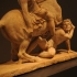Amazon on horseback and barbarian image