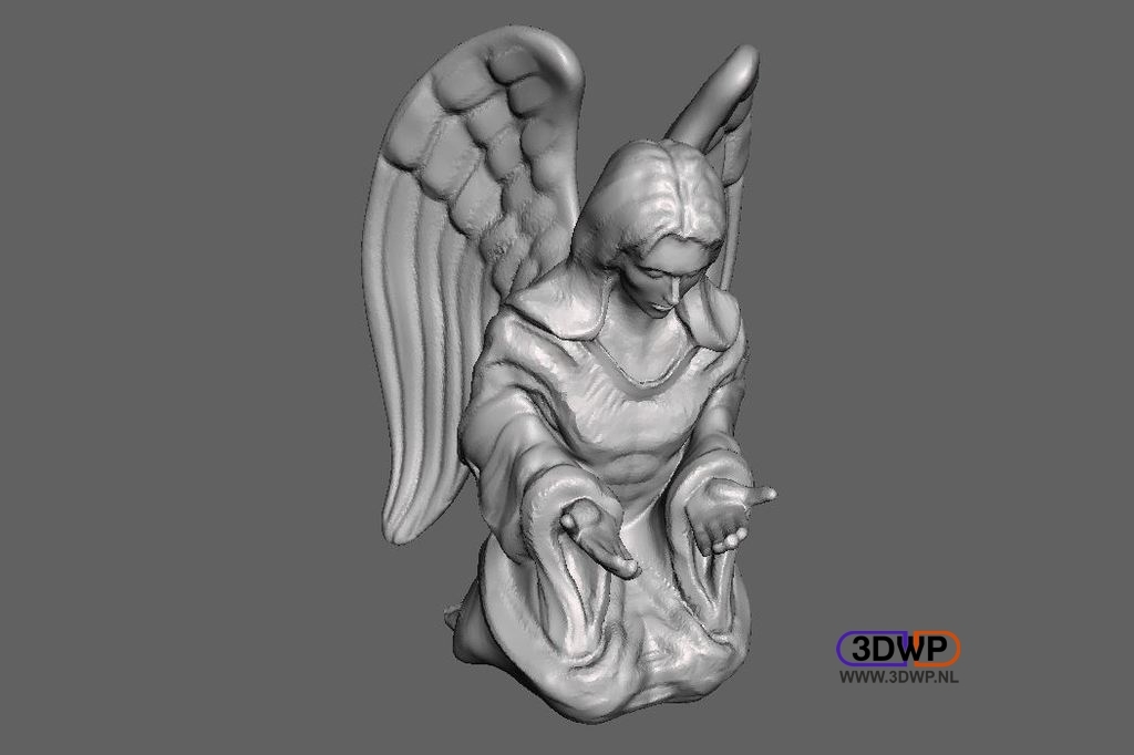 Contemplating Angel Sculpture (Statue 3D Scan)