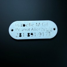 Picture of print of allergy dog tags