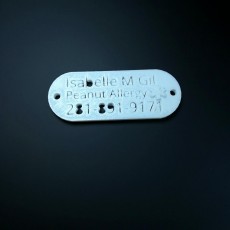 Picture of print of allergy dog tags