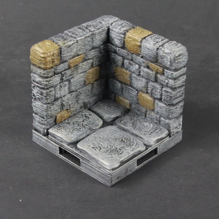3D Printable OpenForge 2.0 Dungeon Stone Corner by Devon Jones
