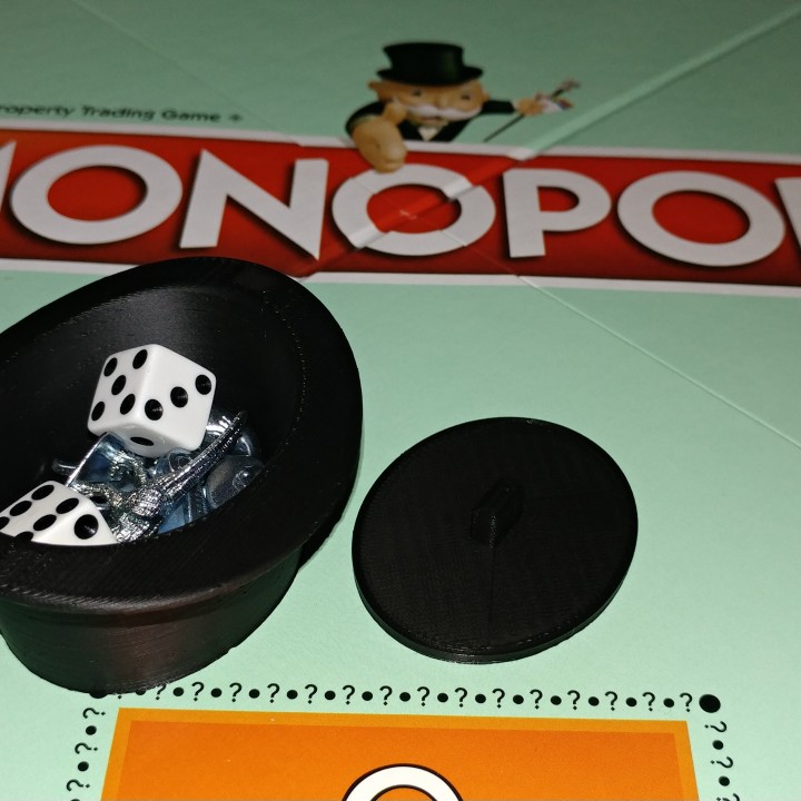 Monopoly Top Hat Game Piece Holder /Lid