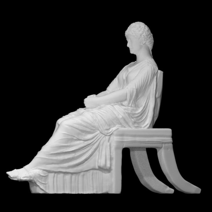 Portrait statue of a seated Roman woman