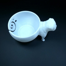 Picture of print of 3D printed pug yarn bowl custom made