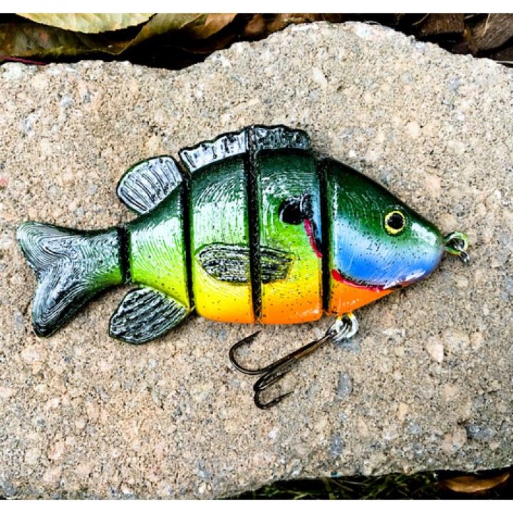 3D Printable Realistic Sunfish Jointed Swimbait Fishing Lure by Steve Thone