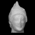 Head of male votary with double conical cap image
