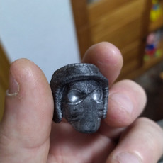 Picture of print of Biker Skull Ring (Pre-Supported)