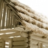 Straw roof thatching system for log house, cabin, cottage, etc. image