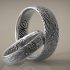 Fingerprint ring Wedding ring With Love 3D print model image