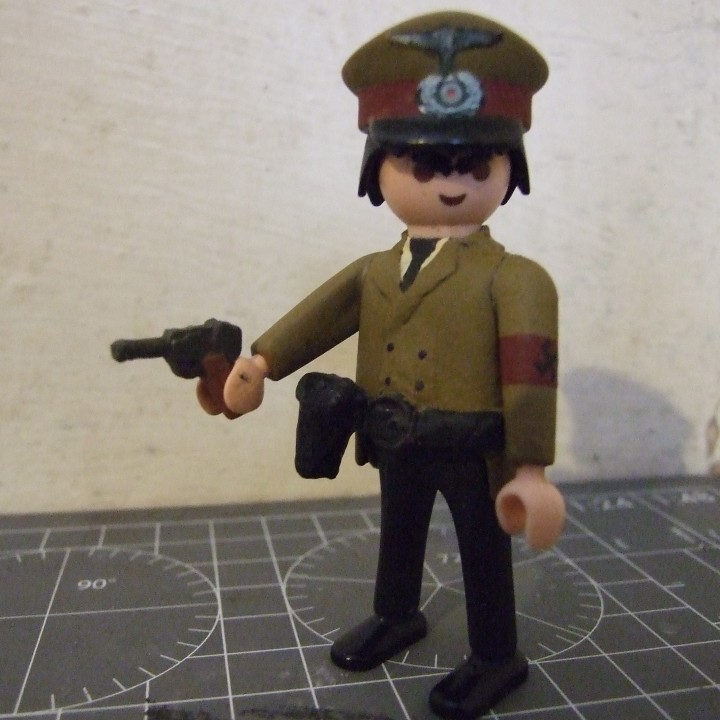 3D Printable Playmobil Compatible Luger P08 Pistol by William Rooney