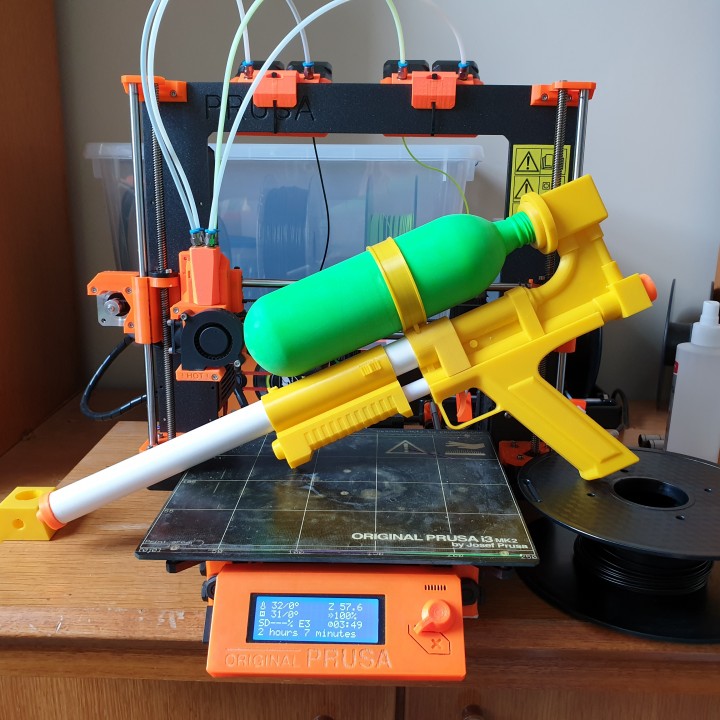 3D Printable Retro Water Gun (Fully Functional) by Brodie Fairhall