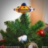 UFO Christmas Tree Topper and Cow Ornament Set image