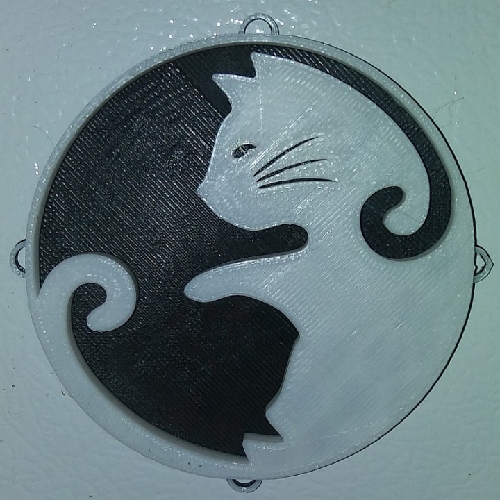 Yin Yang Cat Fridge Magnet & Ornament / IEC3D