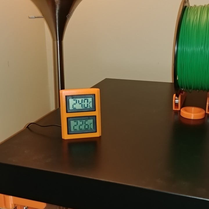 Dual temperature display for 3D printer enclosure.