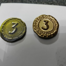 Picture of print of Coins for board game "7 Wonders"