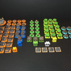 Picture of print of Root buiding and token miniatures