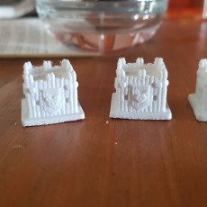 Picture of print of Root buiding and token miniatures