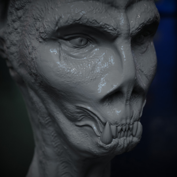 3D Printable Alien monster head by Andrea Crazer