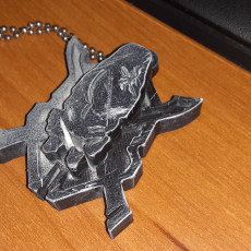 Picture of print of halo legendary keychain