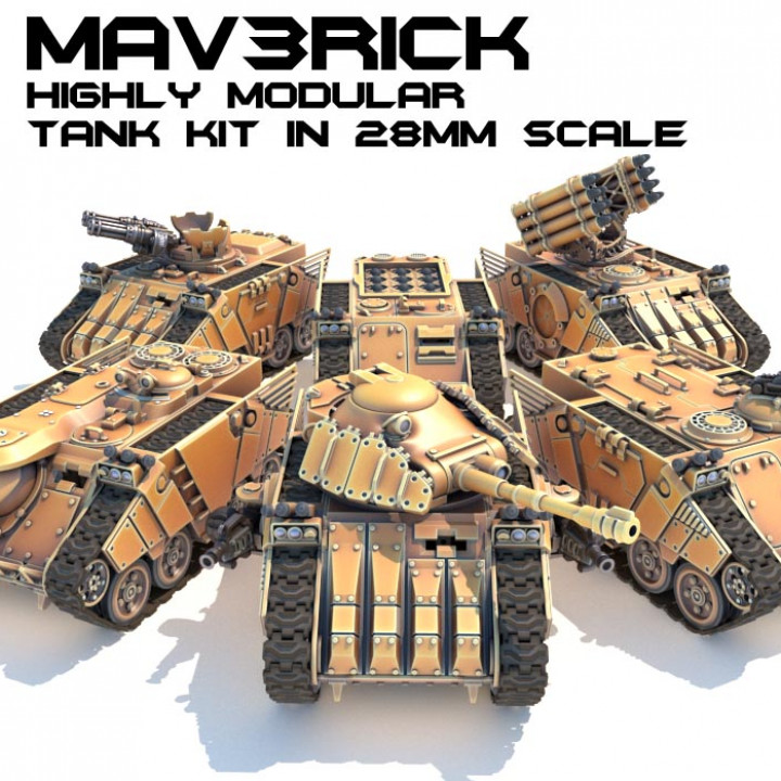 $34.99MAV3RICK - Modular Sci-Fi Tank Kit in 28mm Scale