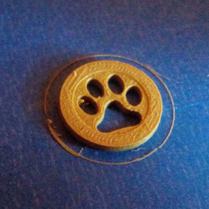 caddie coin _cat print_ 1€ sized