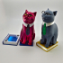 Murphy The Library Cat (with secret book box) -Single Material Package (Complete Single Material Model) image