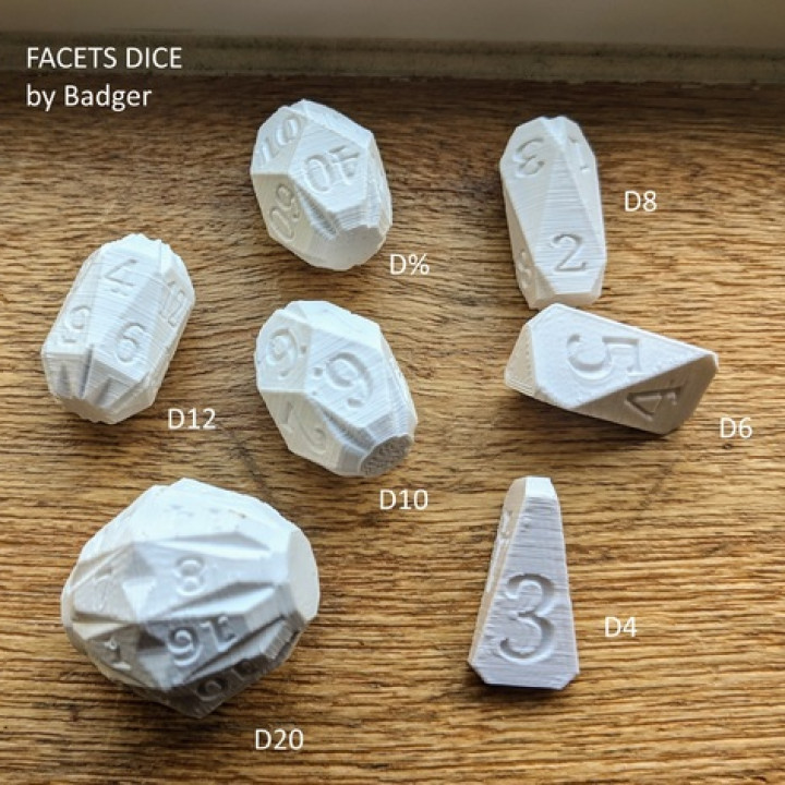 Facets Dice - Full set of custom RPG dice