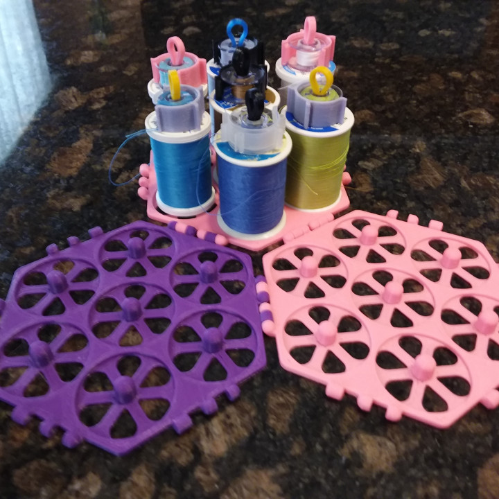 3D Printable Polypanels // Hex Thread Spool Holder by Chris M