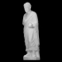 Limestone statue of a wreathed boy holding a ball or piece of fruit image