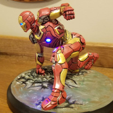Picture of print of Iron Man MK43 - Super Hero Landing Pose - with lights - MINIMAL SUPPORTS EDITION