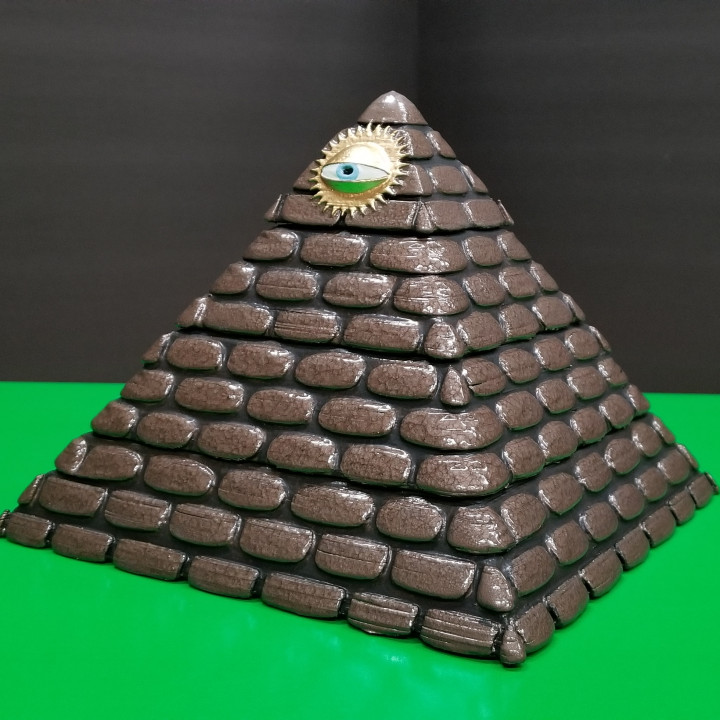 Worn Stone Illuminati Pyramid Box with SECRET COMPARTMENT