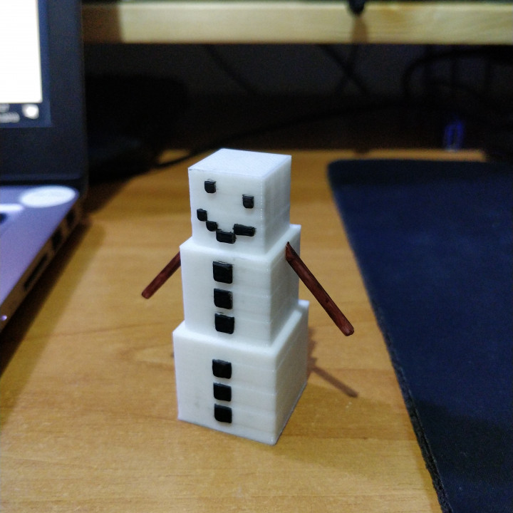 3d Printable Minecraft Snow Golem By Luca Pangaro