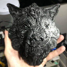 Picture of print of ornate wolf