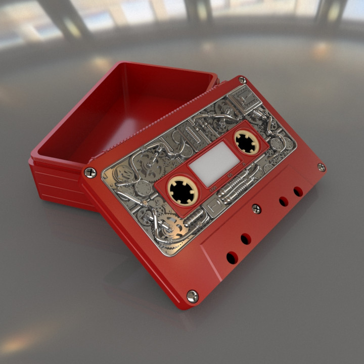 3D Printable Steampunk audio cassette box. by Alphonse Marcel
