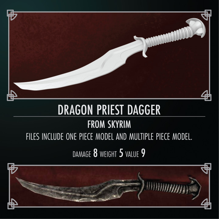 Dragonrend Ceremony of the Dovahkiin Dragon Dagger Dual Bladed w Display Stand 