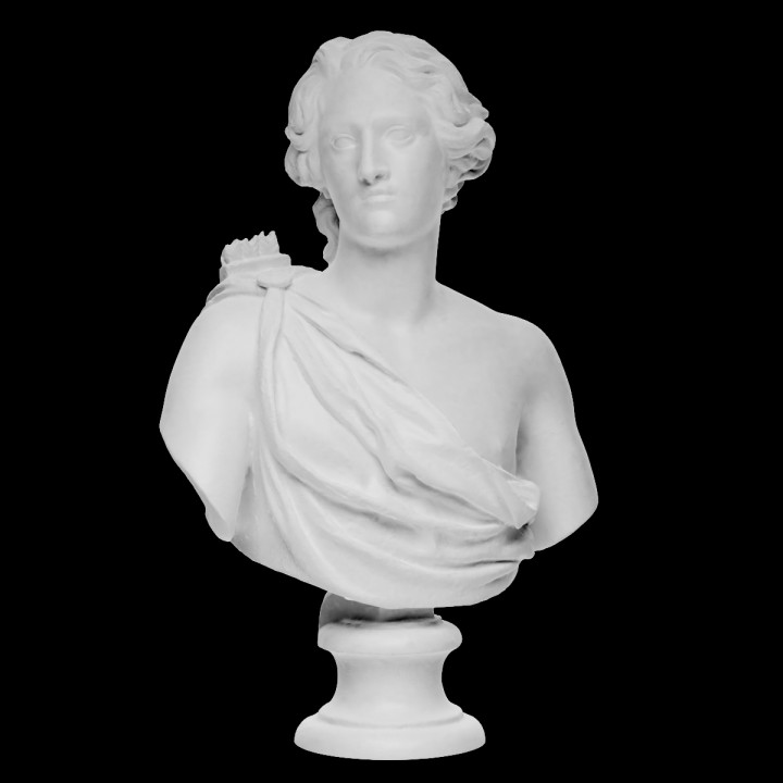 Premium Photo  A white bust of a man with the word apollo on it