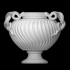 Marble strigilated vase with snake handles image