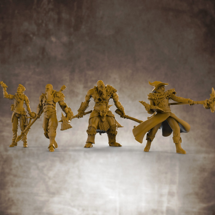 3x Female Barbarian Warriors Dungeons and Dragons DnD D&D 20723 Premium 3D Printed Fantasy Tabletop Miniatures 28mm 32mm up to 100mm