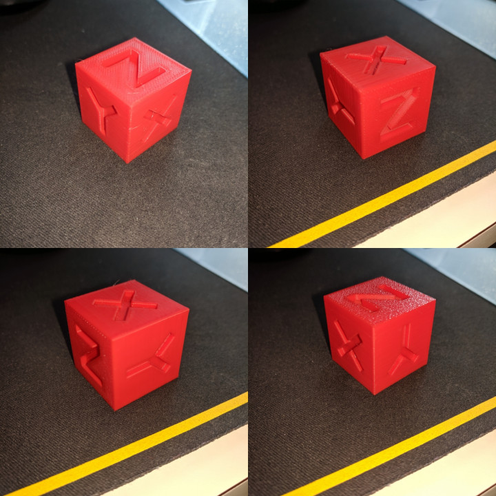 3D Printable 25.4mm XYZ Calibration Cube by Brandon Beller - 720X720 Calibration Cube