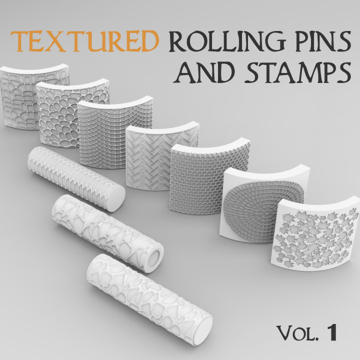 undergrundsbane Hvad angår folk Kemiker 3D Printable Textured Rolling Pins & Stamps Vol. 1 by Meian