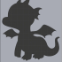 Baby Dragon Silhouette and Stencil image