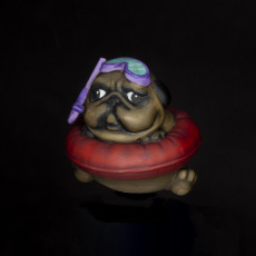 Picture of print of Snorkel Pug miniature - Pre-Supported