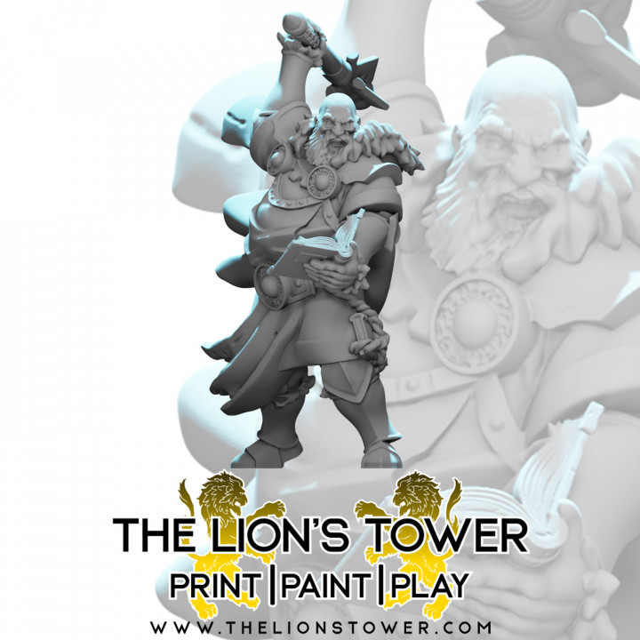 Human Male War Cleric (32mm scale miniature)'s Cover