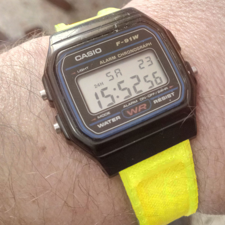 Free 3D file Casio F-91W watch strap ⌚・3D printer design to download・Cults