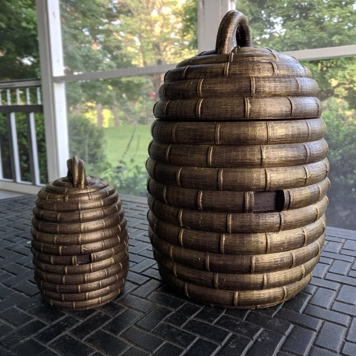 3d Printable Bee Skep Geocaching Container By William Hayden