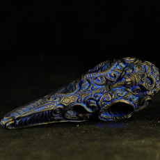 Picture of print of Crow skull keychain and desk ornament