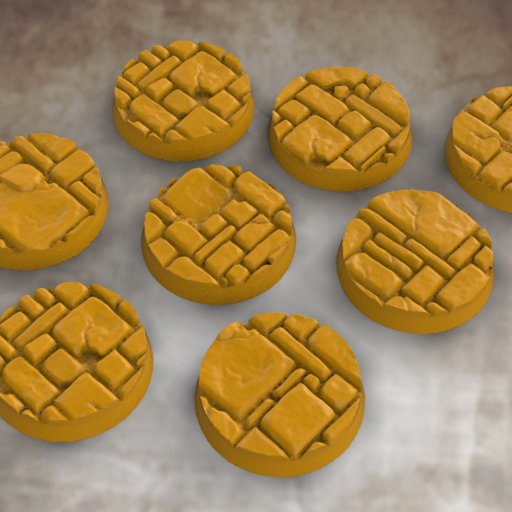 3D Printed Set of 5 Bases 25mm Dungeon Bases