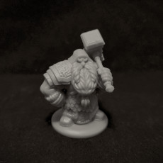 Picture of print of Dwarf Guardian Miniature - pre-supported