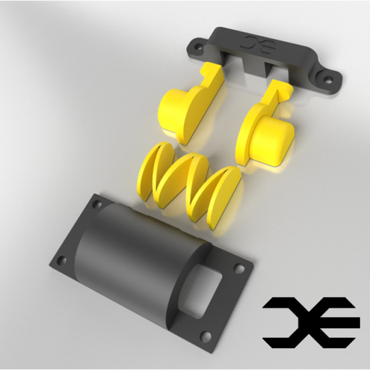 het internet Informeer Kikker 3D Printable Spring-loaded latching mechanism by Richard